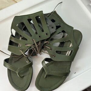 Manolo Blahnik Olive Sandals